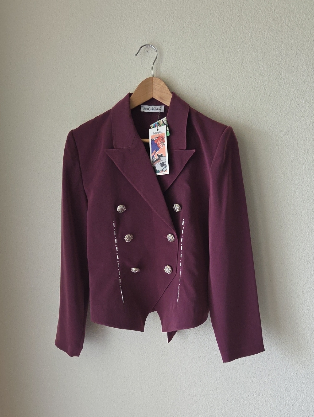 Kith & Kin Double Breasted Plum Blazer Sz M NEW